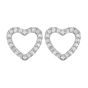 Christina Collect 925 Sterling Silver Topaz Sparkling Hearts Open Heart Stud Earrings Set with 40 Sparkling Topaz, Model 671-S46